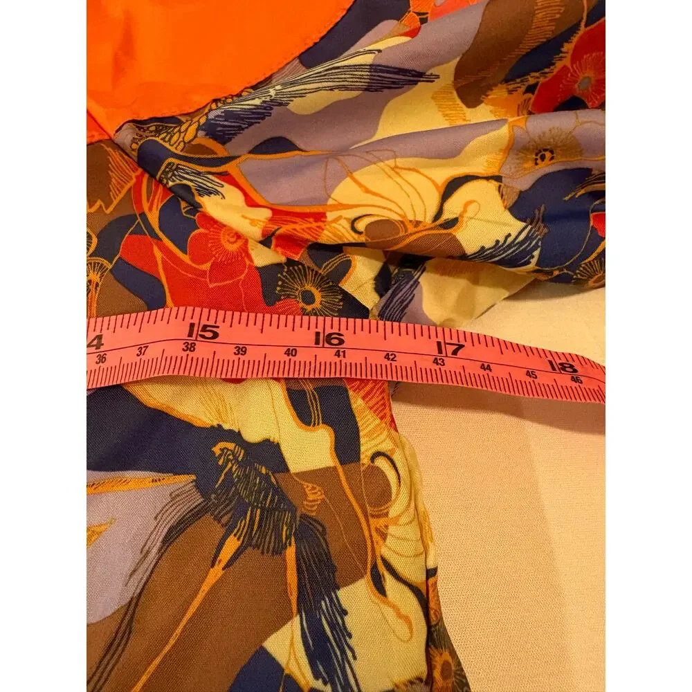 Nike Girls Floral Windrunner Coral Orange Blue Print Windbreaker Jacket